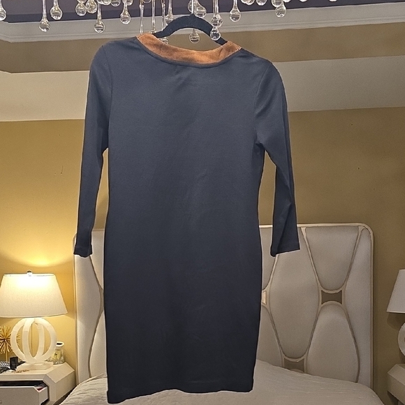 Lauren Ralph Lauren Black Dress with Brown V-Neck - Picture 4 of 9